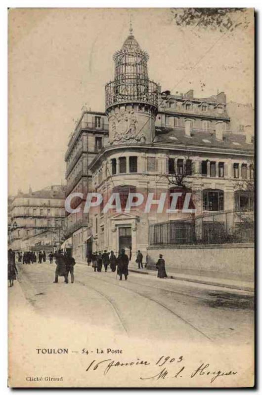 Carte Postale Ancienne Poste Toulon