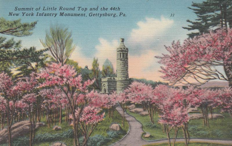 Flowering Trees at Little Round Top - Gettysburg PA, Pennsylvania - Linen