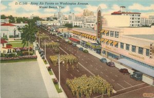 Postcard Florida Miami Beach Army Air Forces Washington Avenue Teich 23-8762