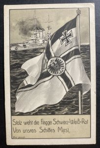 Mint Germany Color Picture Postcard PPC Kaiserliche Marine Navy Flag