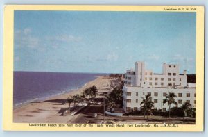 Fort Lauderdale Florida Postcard Lauderdale Beach Trade Winds Hotel 1960 Vintage