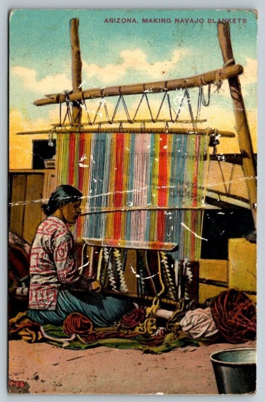 Native American  Navajo Blankets  Arizona    Postcard