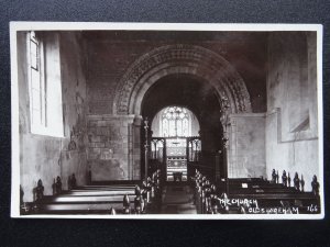 Sussex OLD SHOREHAM St Nicolas Church Interior - Old RP Postcard