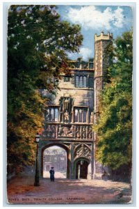 c1910 King's Gate Trinity College Cambridge Oilette Tuck Art Postcard