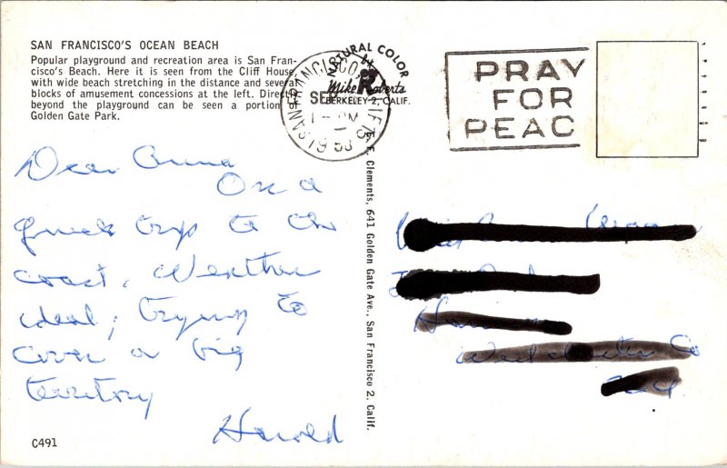 California, San Francisco - Ocean Beach - Cliff House - [CA-543]