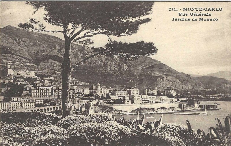 1907-15 Monte Carlo Vue Generale Jardins de Monaco (Gardens of Monaco) Postcard