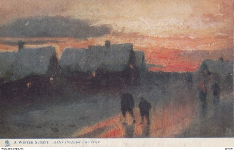 A Winter sunset; 1900-10s; Street, TUCK 2574