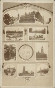 Bolton UK Multi-View Including Fire House & RR Train Station c1910 RPPC