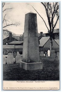 c1905 View Of First Settlers Monuments Hartford Connecticut CT Antique Postcard