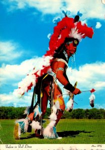 Native American Indian In Full Dress Ready For The War Dance 1973