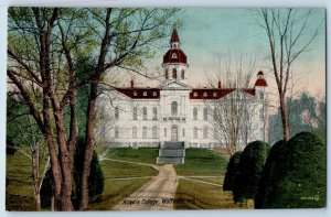 1910 Wolfville Nova Scotia Canada Postcard Acadia College Exterior View Building