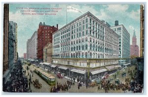 1909 State Madison Streets Chicago Looking North east Mandel Illinois Postcard