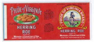 Pride of Virginia Herring Roe Mundy Point VA Can Label