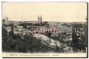 Old Postcard Saint Lo Vue Generale Vire edges of the socket