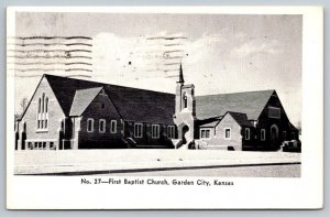 RPPC  First Baptist Church  Garden City  Kansas   Postcard   1975