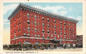 Greenwood South Carolina Oregon Hotel Street View Vintage Postcard K48334 