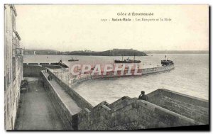 Old Postcard Saint Malo Ramparts and The Mote