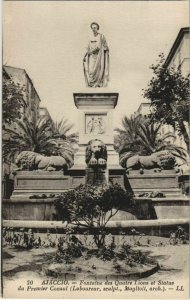 CPA Ajaccio Fontaine des Quatre Lions&Statue Premier Consul CORSICA (1077866)