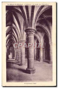 Old Postcard Mont St Michel Abbey The Knights Hall