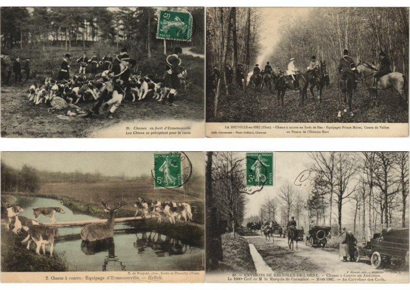 HUNTING CHASSE FRANCE SPORT 50 Vintage Postcards Pre-1920 (PART I.) (L3076)