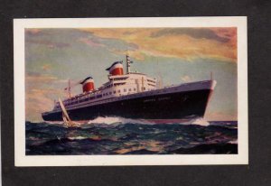 SS United States Lines Ship Cruise Liner New York to Europe Postcard Nautical