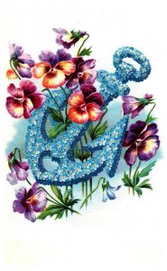 Anchor , Flowers , Embossed