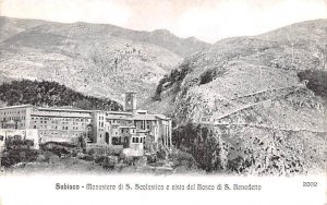 Subiaco Monastero di S Scolastica e vista del Bosco di S Benedetto Italy Unused 