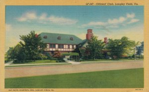 USA Officers Club Langley Field Virginia Linen Postcard 08.17