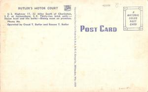 Charleston South Carolina Butlers Motor Court Linen Antique Postcard K15195 
