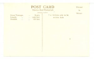 Cunard Line - RMS Queen Mary,  Restaurant, Cabin Class                  RPPC