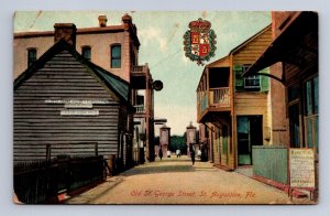 OLD ST. GEORGE STREET ST. AUGUSTINE FLORIDA POSTCARD (c. 1910)