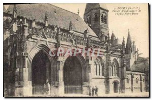 Old Postcard Poissy S and O Details of the Church of Notre Dame architecture