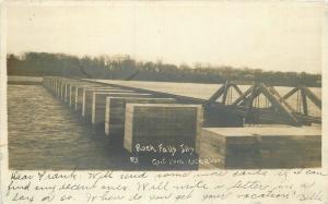 1907 Rock Fall Illinois Government Dam Rock River RPPC real photo Osgood 11075