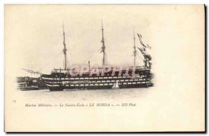 Postcard Old Boat Sailboat Navy ship The School Borda