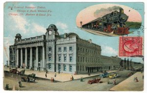 United States 1911 Used Postcard Illinois Chicago Locomotive Terminal Station