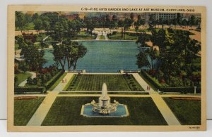 Cleveland Ohio Fine Arts Garden and Lake at Art Museum Postcard C17