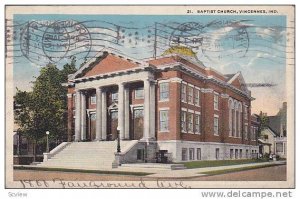 Exterior, Baptist Church, Vincennes,  Indiana, PU- 00-10s