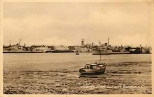 Navigation & sailing themed old postcard Harwick harbour Reserve fleet warships