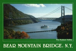 Vintage Postcard The Hudson Valley Bear Mountain Suspension Bridge New York NY
