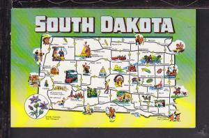 Map South Dakota Postcard 