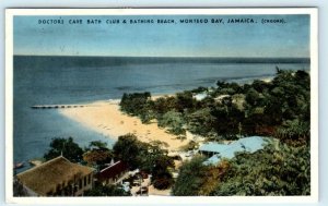MONTEGO BAY, JAMAICA ~ Birdseye DOCTORS CAVE BATH CLUB Beach 1951  Postcard