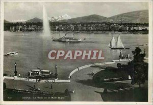 Modern Postcard La Rade Geneva and Mont Blanc