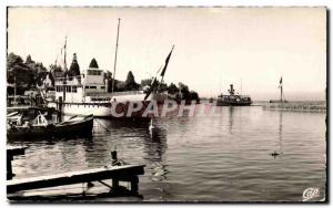 Old Postcard Thonon Les Bains l & # 39arrivee Boat Steam