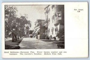 San Diego California CA Postcard Hotel Robinson Balloon Route Excursion c1905