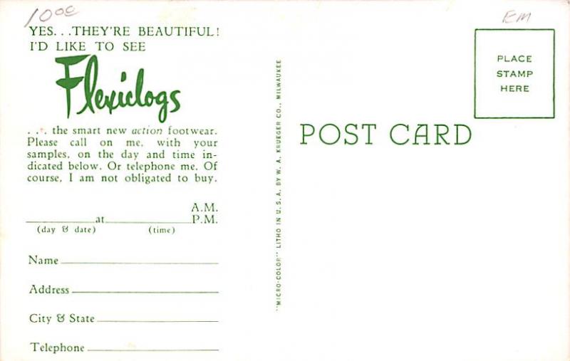 Advertising Post Card Flexidogs Shoes Unused