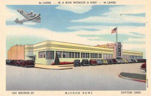 Dayton Ohio McCook Bowl Bowling Alley and Airplane Postcard AA6445