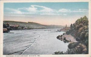 Maine Augusta Kennebec River And Dam