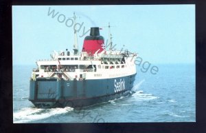 f2347 - Sealink Ferry - Hengist leaving Folkestone Harbour - postcard