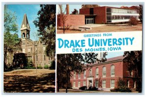 1957 Multiview, Greetings from Drake University Des Moines Iowa IA Postcard 