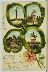 Germany Hannover Clover Memorial Monuments 1902 Sassnitz-Trelleborg Postcard K10